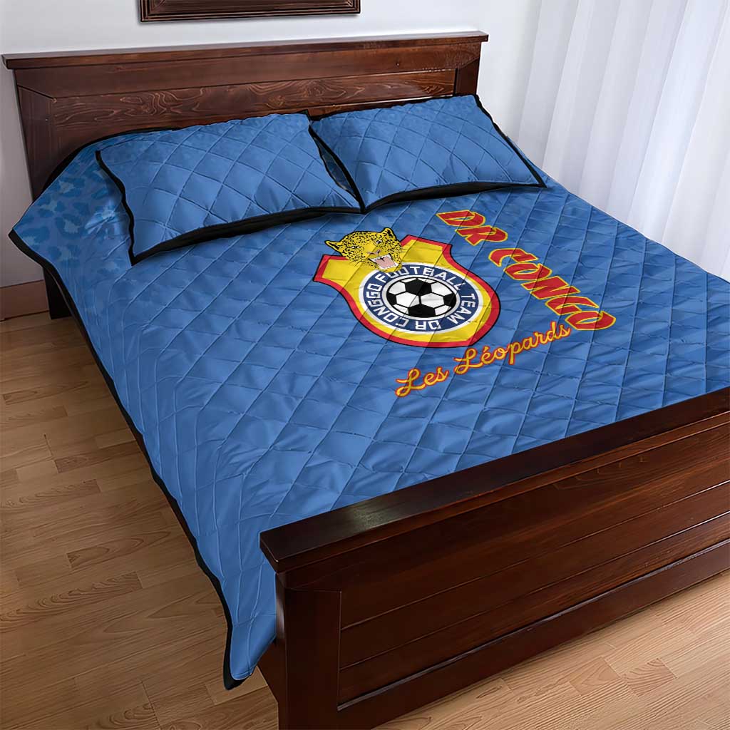 DR Congo Football Quilt Bed Set Allez Les Léopards - African Pride
