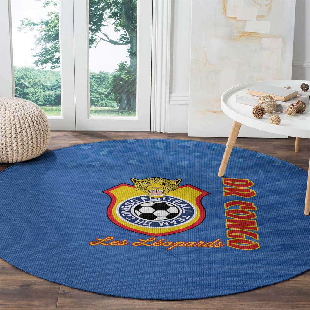 DR Congo Football Round Carpet Allez Les Léopards - African Pride