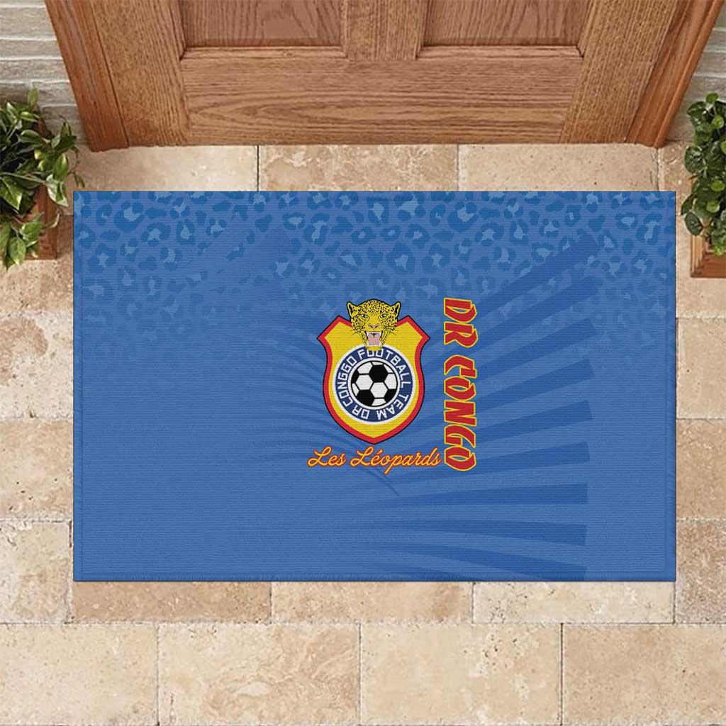 DR Congo Football Rubber Doormat Allez Les Léopards - African Pride