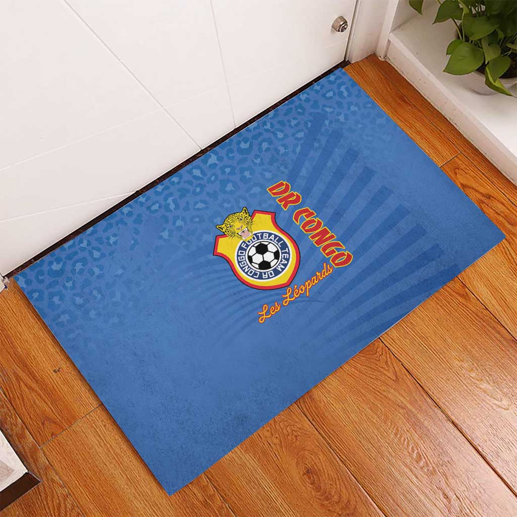 DR Congo Football Rubber Doormat Allez Les Léopards - African Pride