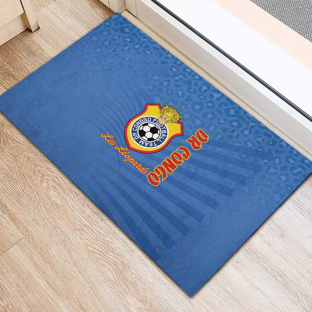 DR Congo Football Rubber Doormat Allez Les Léopards - African Pride