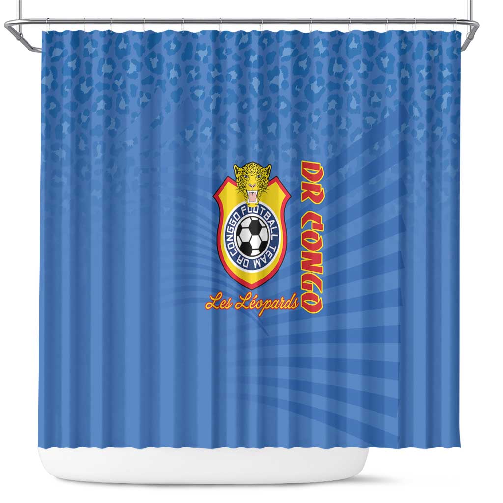 DR Congo Football Shower Curtain Allez Les Léopards - African Pride