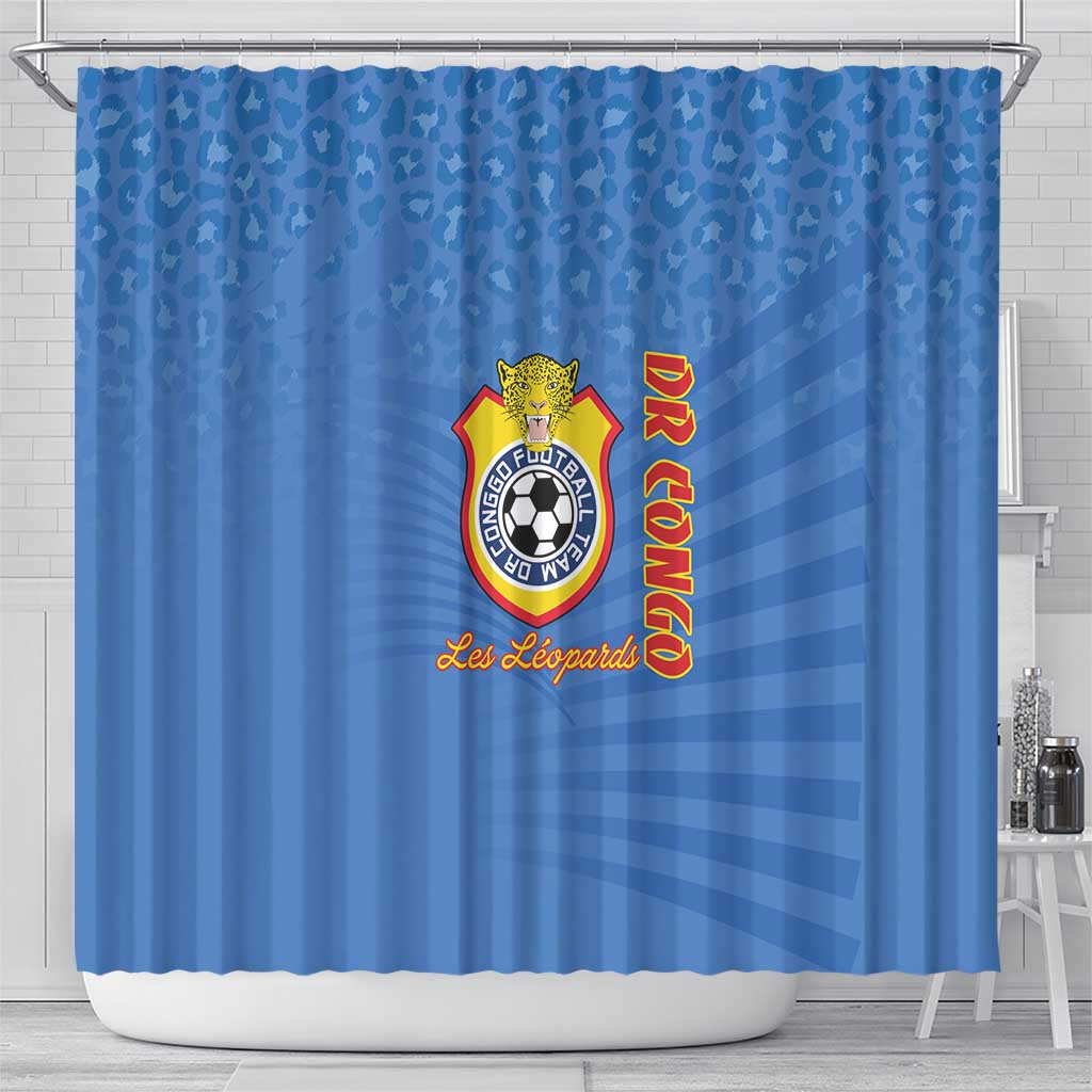 DR Congo Football Shower Curtain Allez Les Léopards - African Pride