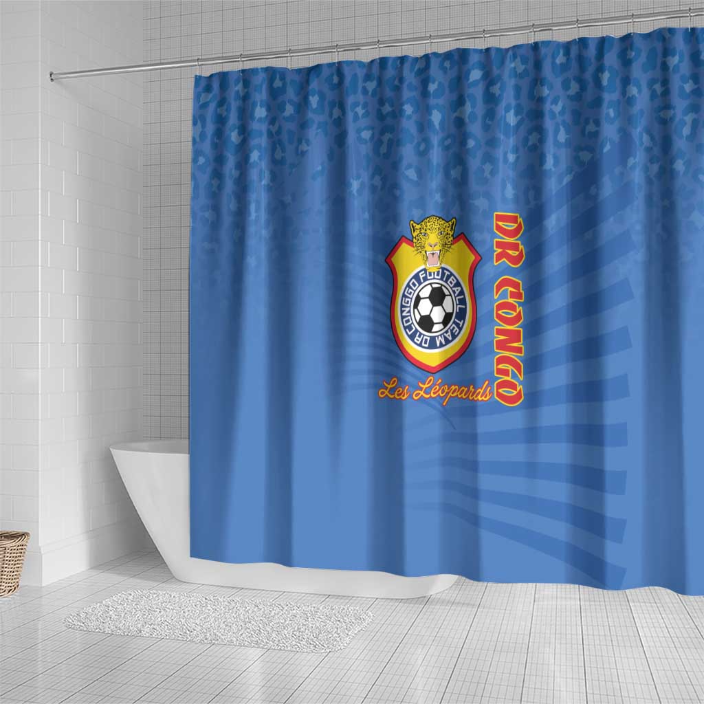 DR Congo Football Shower Curtain Allez Les Léopards - African Pride