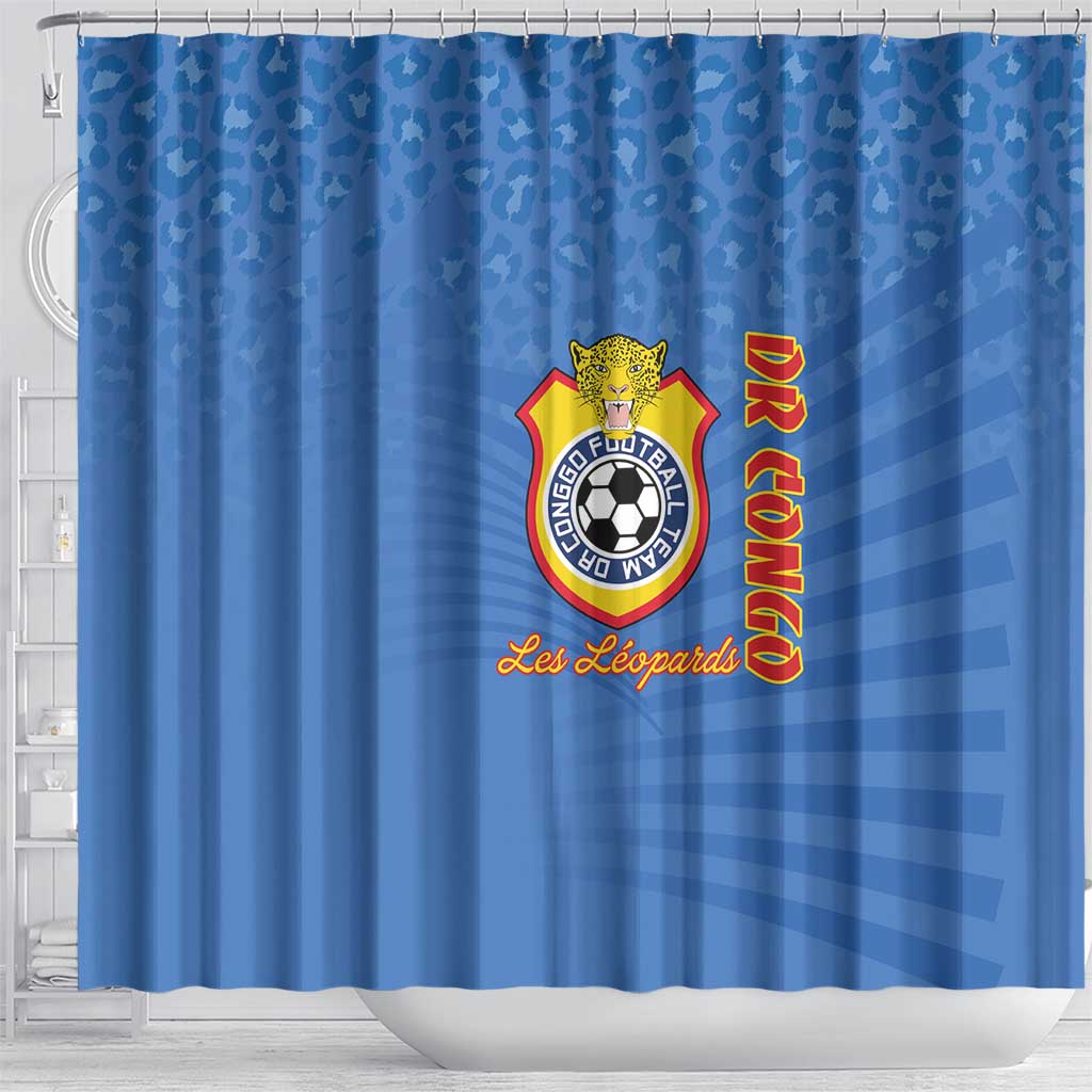 DR Congo Football Shower Curtain Allez Les Léopards - African Pride