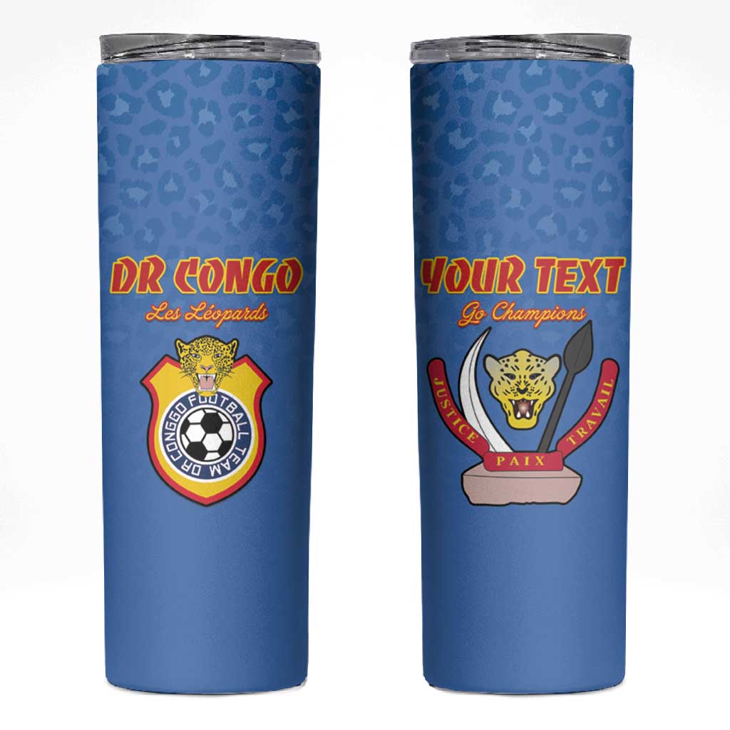 Custom DR Congo Football Skinny Tumbler Allez Les Léopards - African Pride
