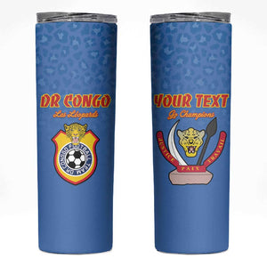 Custom DR Congo Football Skinny Tumbler Allez Les Léopards - African Pride