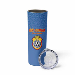 Custom DR Congo Football Skinny Tumbler Allez Les Léopards - African Pride