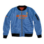 Custom DR Congo Football Sleeve Zip Bomber Jacket Allez Les Léopards - African Pride