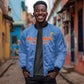 Custom DR Congo Football Sleeve Zip Bomber Jacket Allez Les Léopards - African Pride