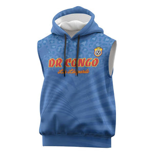 Custom DR Congo Football Sleeveless Hoodie Allez Les Léopards - African Pride