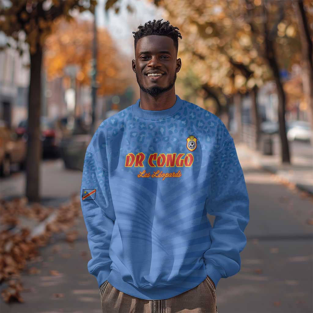 Custom DR Congo Football Sweatshirt Allez Les Léopards - African Pride
