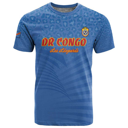 Custom DR Congo Football T shirt Allez Les Léopards - African Pride