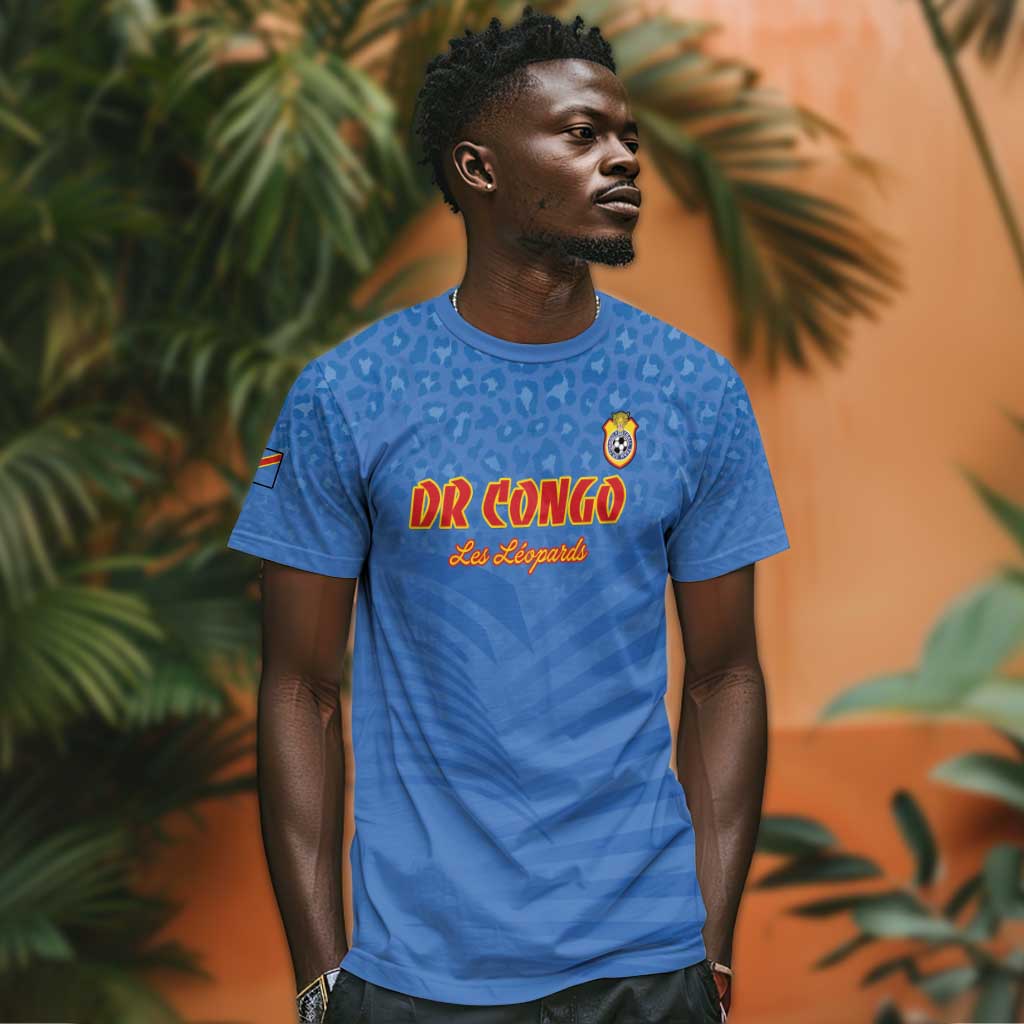 Custom DR Congo Football T shirt Allez Les Léopards - African Pride