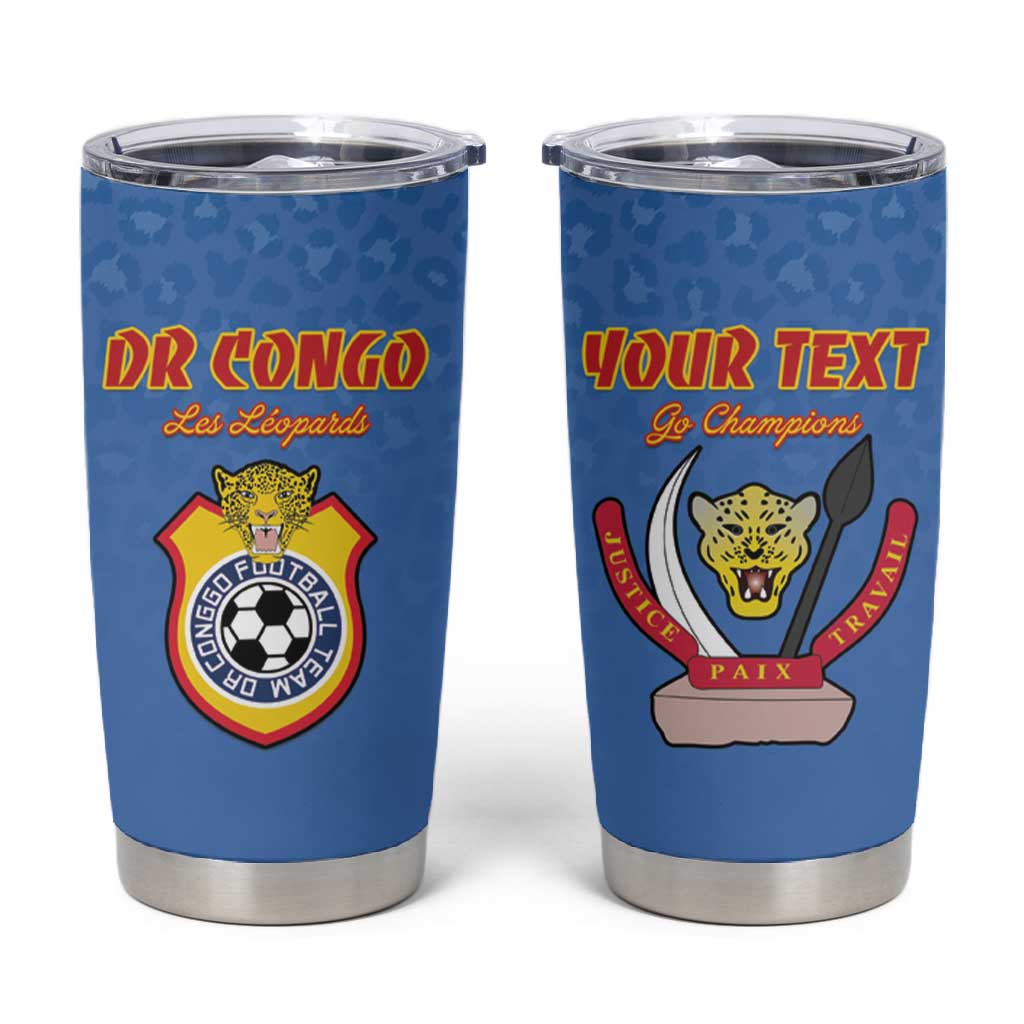 Custom DR Congo Football Tumbler Cup Allez Les Léopards - African Pride