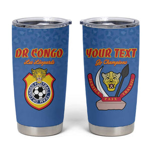 Custom DR Congo Football Tumbler Cup Allez Les Léopards - African Pride