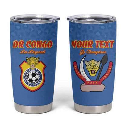 Custom DR Congo Football Tumbler Cup Allez Les Léopards - African Pride