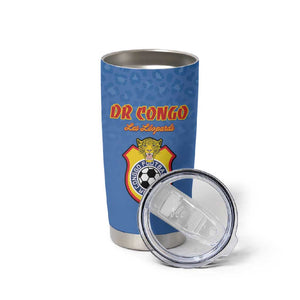 Custom DR Congo Football Tumbler Cup Allez Les Léopards - African Pride