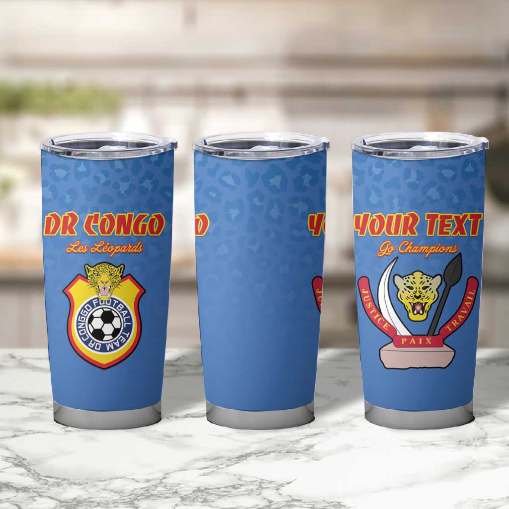 Custom DR Congo Football Tumbler Cup Allez Les Léopards - African Pride