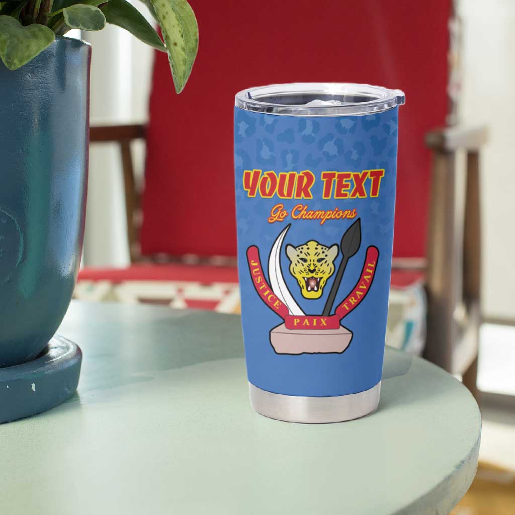 Custom DR Congo Football Tumbler Cup Allez Les Léopards - African Pride