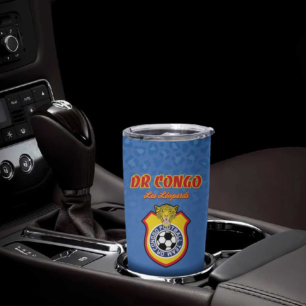 Custom DR Congo Football Tumbler Cup Allez Les Léopards - African Pride