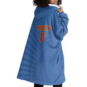 Custom DR Congo Football Wearable Blanket Hoodie Allez Les Léopards - African Pride