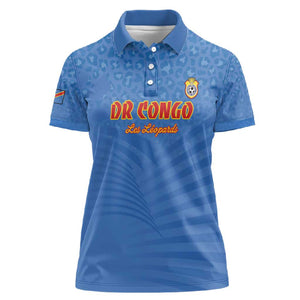 Custom DR Congo Football Women Polo Shirt Allez Les Léopards - African Pride