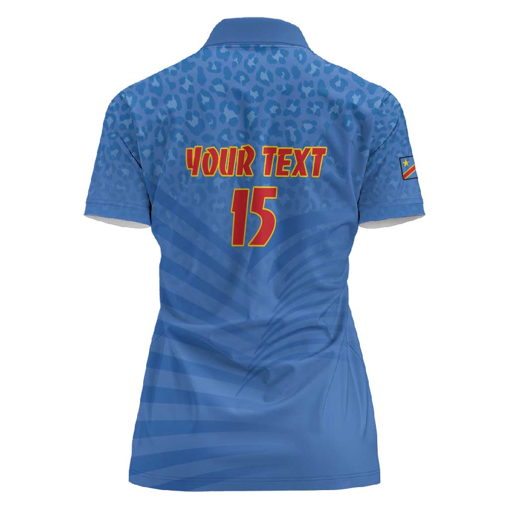 Custom DR Congo Football Women Polo Shirt Allez Les Léopards - African Pride