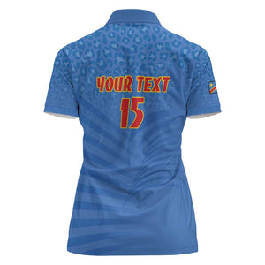Custom DR Congo Football Women Polo Shirt Allez Les Léopards - African Pride