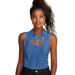 Custom DR Congo Football Women Sleeveless Polo Shirt Allez Les Léopards - African Pride