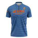 Custom DR Congo Football Zipper Polo Shirt Come On Les Léopards