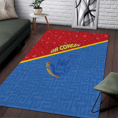 DR Congo Football Area Rug Go Champions - African Pride