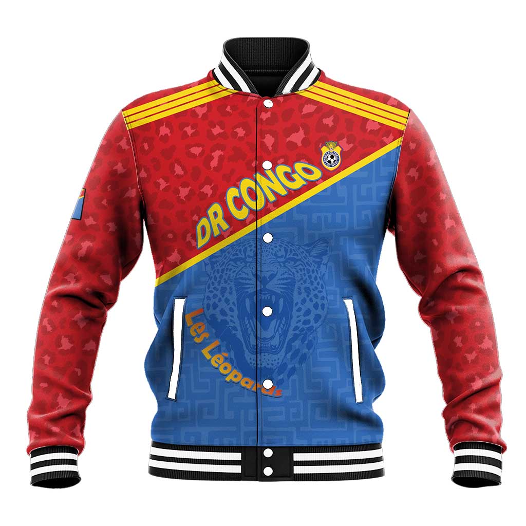 Custom DR Congo Football Baseball Jacket Go Champions - African Pride