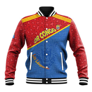 Custom DR Congo Football Baseball Jacket Go Champions - African Pride