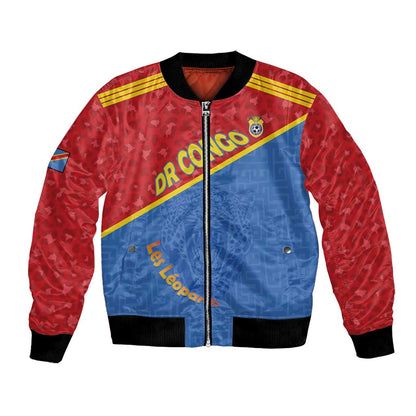 Custom DR Congo Football Bomber Jacket Go Champions - African Pride