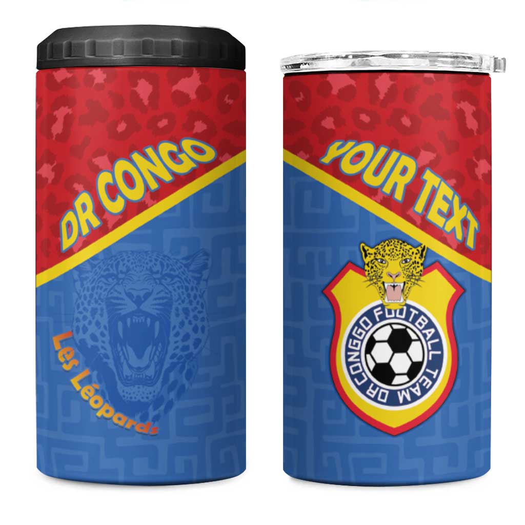 Custom DR Congo Football 4 in 1 Can Cooler Tumbler Go Champions - African Pride