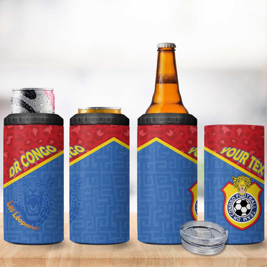 Custom DR Congo Football 4 in 1 Can Cooler Tumbler Go Champions - African Pride