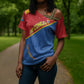 Custom DR Congo Football Cross Shoulder Shirt Allez Les Léopards