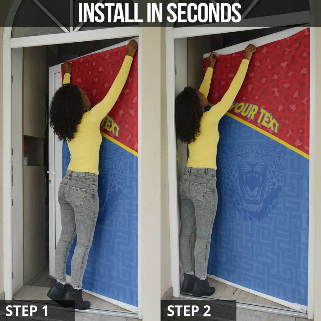 Custom DR Congo Football Door Cover Allez Les Léopards
