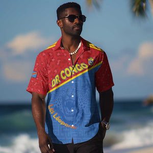 Custom DR Congo Football Hawaiian Shirt Go Champions - African Pride