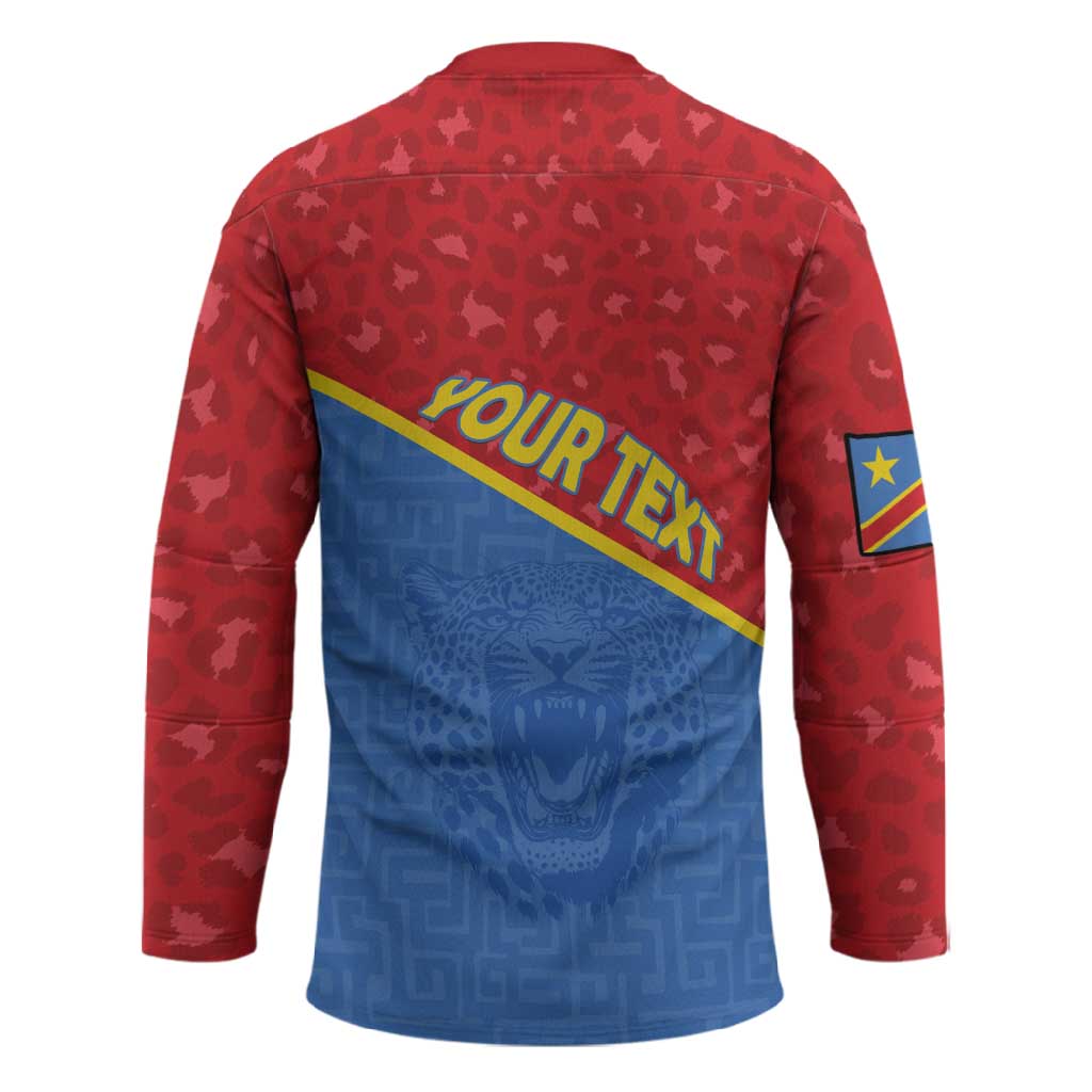 Custom DR Congo Football Hockey Jersey Allez Les Léopards