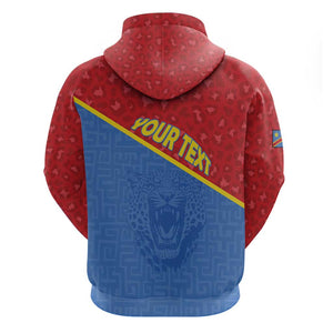 Custom DR Congo Football Hoodie Go Champions - African Pride