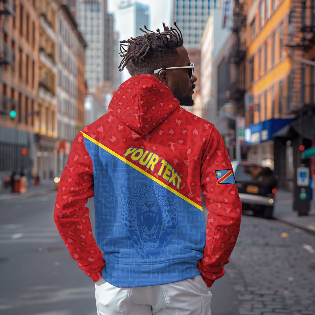 Custom DR Congo Football Hoodie Go Champions - African Pride
