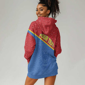 Custom DR Congo Football Hoodie Dress Go Champions - African Pride