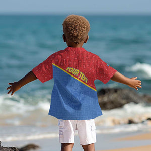 Custom DR Congo Football Kid Hawaiian Shirt Go Champions - African Pride