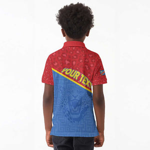 Custom DR Congo Football Kid Polo Shirt Go Champions - African Pride
