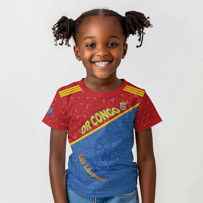 Custom DR Congo Football Kid T shirt Go Champions - African Pride