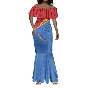 Custom DR Congo Football Mermaid Dress Go Champions - African Pride