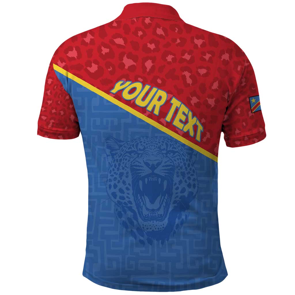 Custom DR Congo Football Polo Shirt Go Champions - African Pride