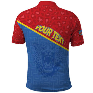 Custom DR Congo Football Polo Shirt Go Champions - African Pride